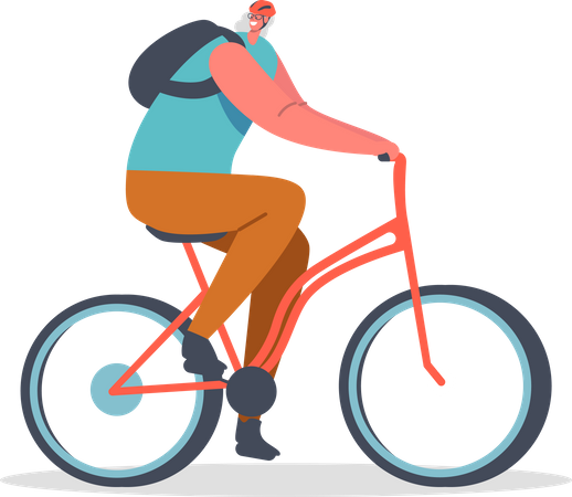 Femme faisant du vélo  Illustration