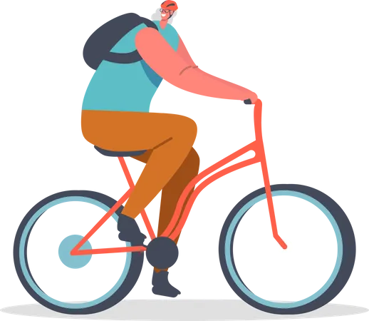 Femme faisant du vélo  Illustration