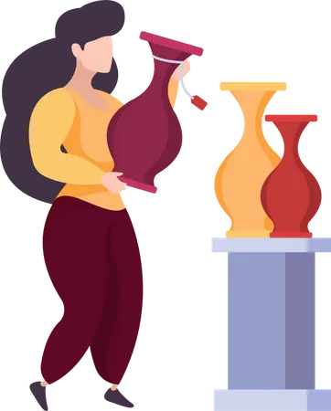 Femme achetant du pot  Illustration