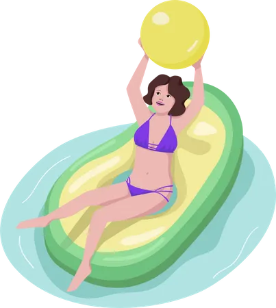 Femme active dans la piscine  Illustration