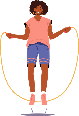 Femme africaine, corde à sauter  Illustration