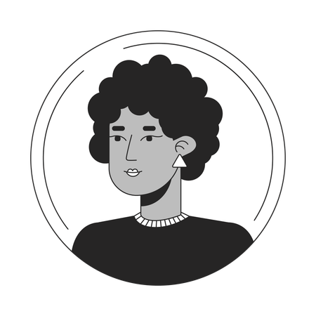 Femme afro aux cheveux foncés  Illustration