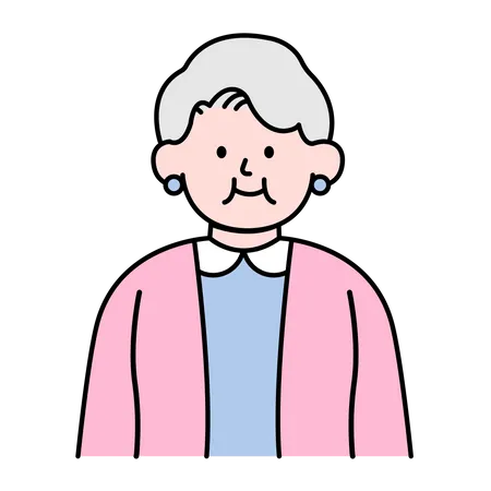 Femme âgée  Illustration
