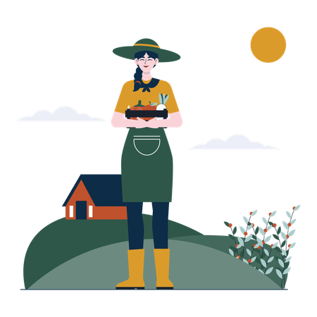 Agricultrice  Illustration