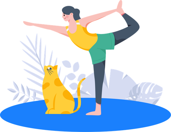 La femme aime faire du yoga  Illustration