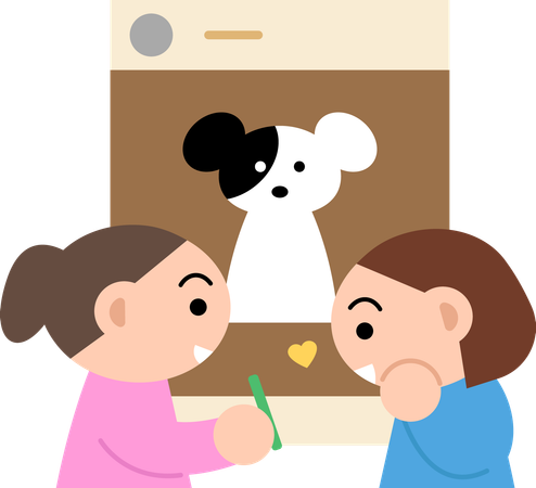 Une femme aime la publication d'un utilisateur des réseaux sociaux  Illustration