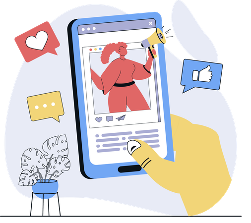 Les femmes aiment le contenu des réseaux sociaux  Illustration