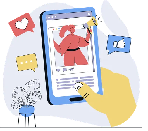 Les femmes aiment le contenu des réseaux sociaux  Illustration