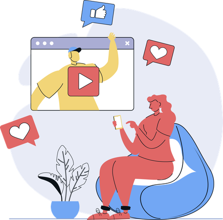 Les femmes aiment le contenu des réseaux sociaux  Illustration
