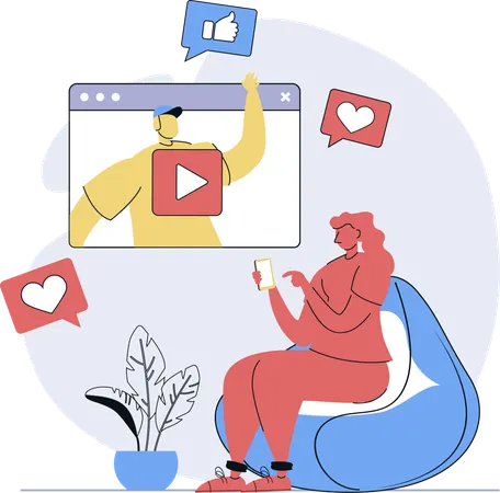 Les femmes aiment le contenu des réseaux sociaux  Illustration