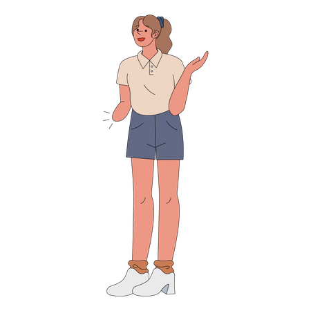 Femme amputée d’une main  Illustration