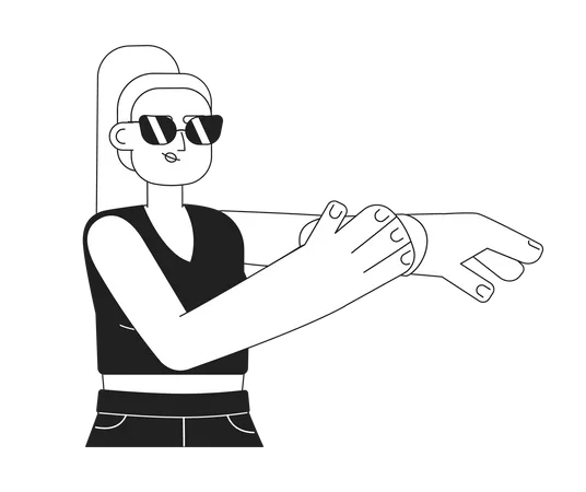 Femme appliquant une lotion solaire  Illustration