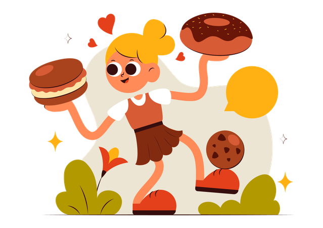 Une femme profitant de la Journée mondiale du chocolat  Illustration