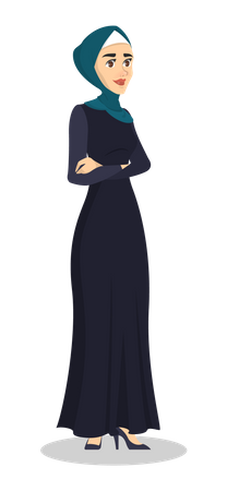 Femme arabe debout  Illustration