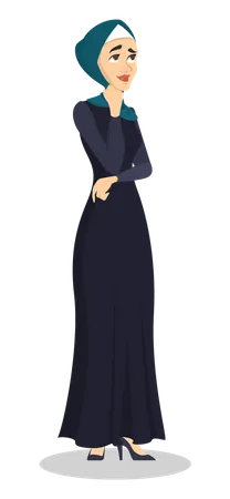 Femme arabe pensant  Illustration