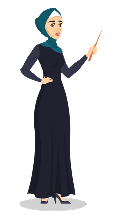Femme arabe tenant un bâton  Illustration