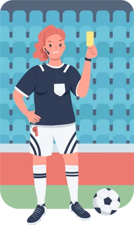 Femme, arbitre football  Illustration