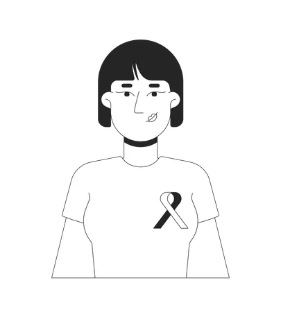 Une femme asiatique sensibilise au cancer du sein  Illustration