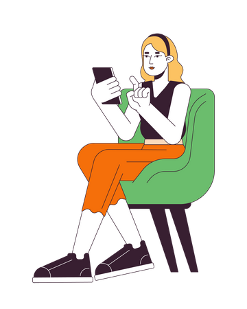 Femme assise sur une chaise  Illustration