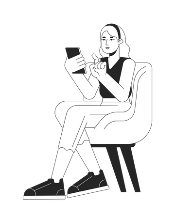 Femme assise sur une chaise  Illustration