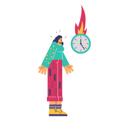 Femme attendant longtemps  Illustration