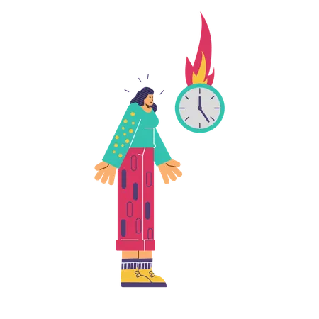Femme attendant longtemps  Illustration