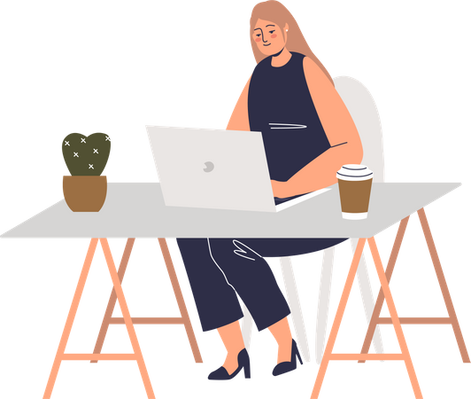 Femme au travail  Illustration