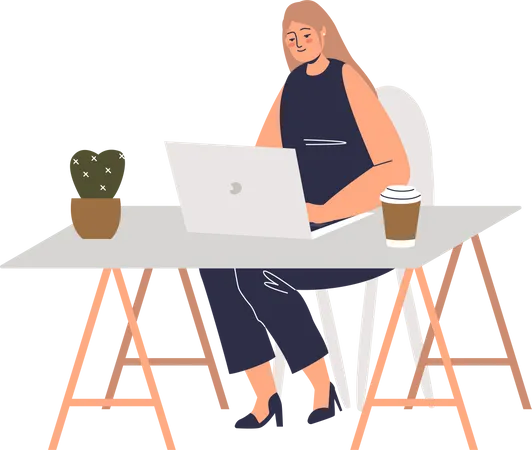 Femme au travail  Illustration