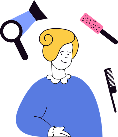 Femme dans un salon de beauté  Illustration