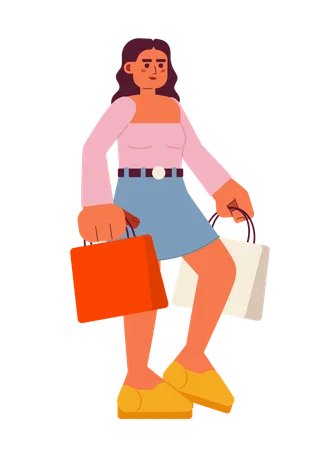 Femme avec des achats  Illustration