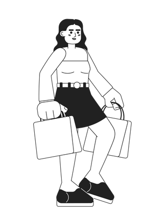 Femme avec des achats  Illustration