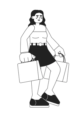 Femme avec des achats  Illustration