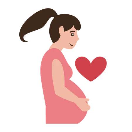 Femme avec baby bump  Illustration