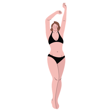 Femme avec bikini qui s'étend  Illustration