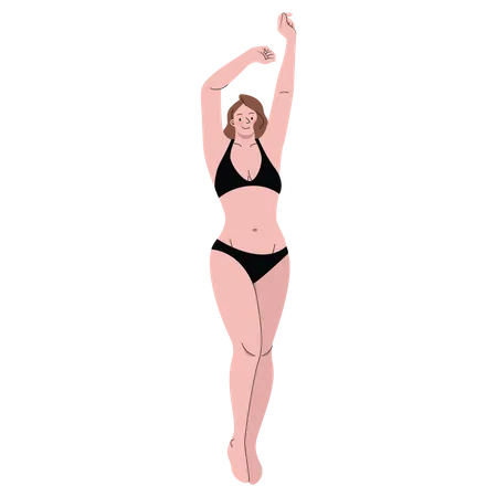 Femme avec bikini qui s'étend  Illustration