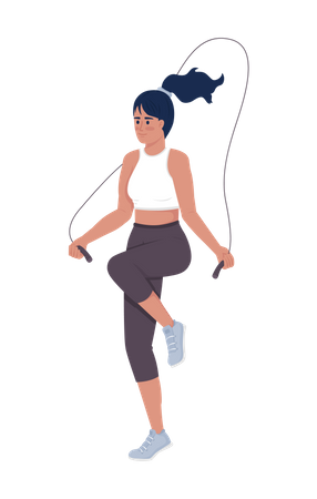 Femme avec corde à sauter  Illustration
