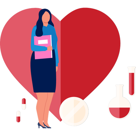 Femme avec des médicaments  Illustration