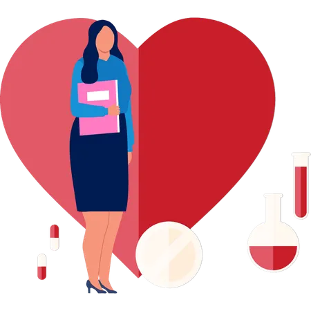 Femme avec des médicaments  Illustration