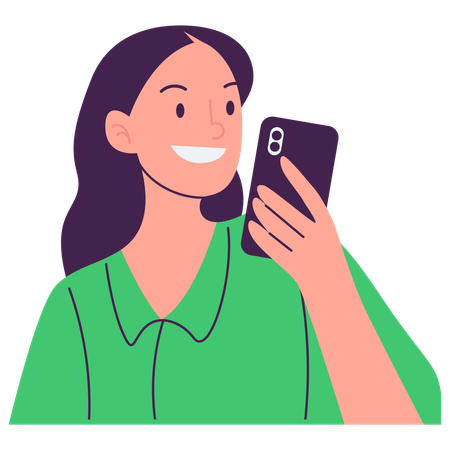 Femme avec mobile  Illustration