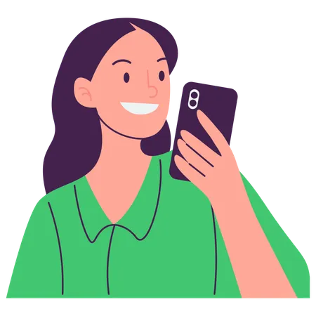 Femme avec mobile  Illustration