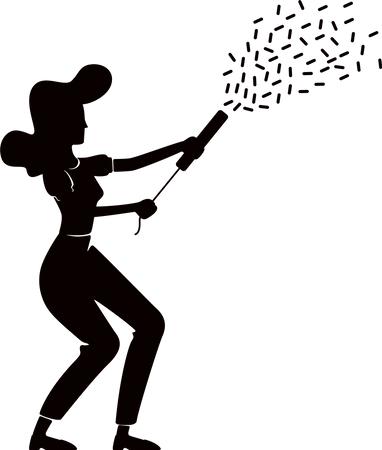 Femme avec une burlesque de fête rétro  Illustration