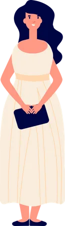 Femme avec sac à main  Illustration