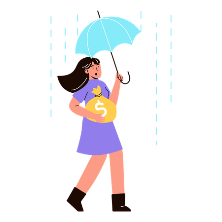 Femme avec sécurité financière  Illustration