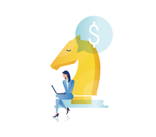 Femme avec stratégie financière  Illustration
