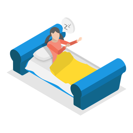 Femme souffrant de troubles du sommeil  Illustration