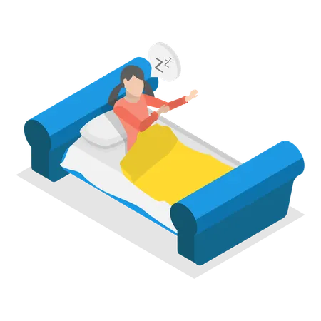 Femme souffrant de troubles du sommeil  Illustration