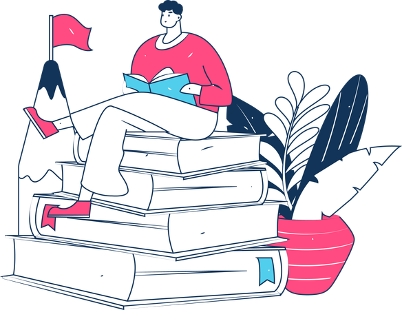 Femme avec livre  Illustration