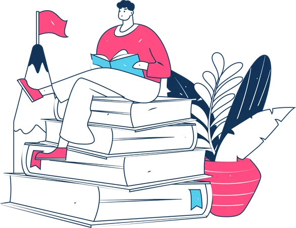 Femme avec livre  Illustration