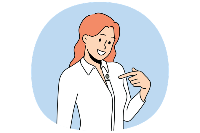 Une femme portant un micro-cravate sur sa chemise sourit alors qu'elle se prépare pour une interview télévisée  Illustration