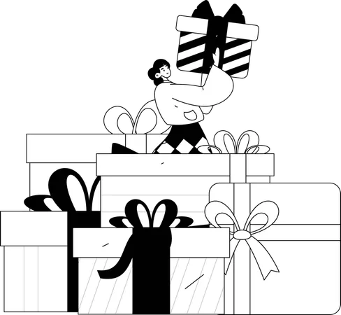 Femme ayant une offre d'achat  Illustration